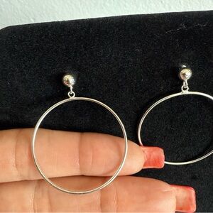 ❌SOLD❌. 925 sterling silver hoop earrings with post studs NEW